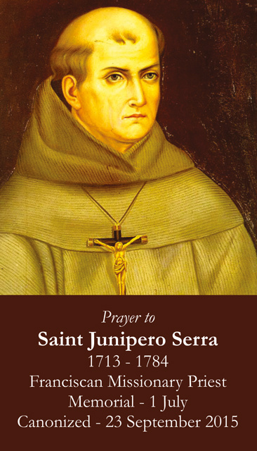 St. Junipero Serra Prayer Card